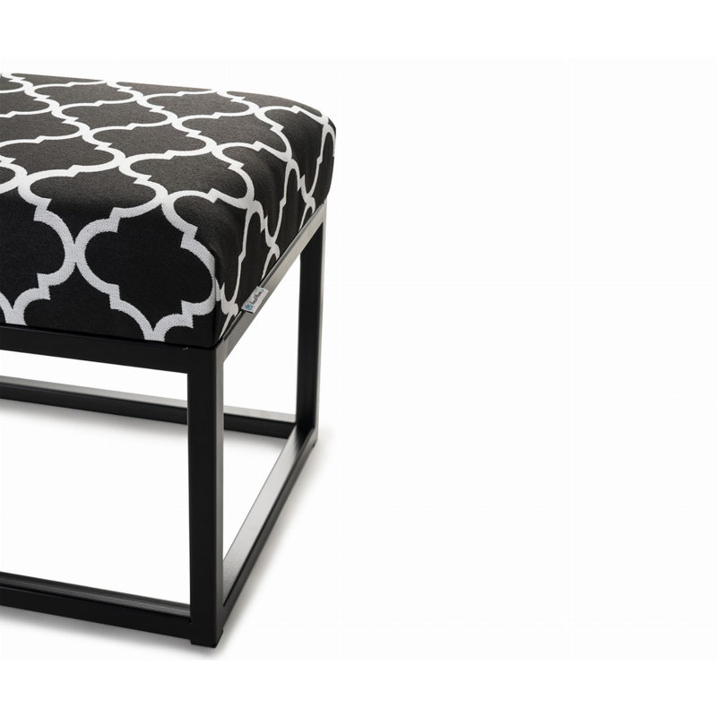 Malad Velvet Upholstered Bench, Black, 45 x 60 x 30cm