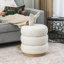 Repose-pieds rond en velours-912817777