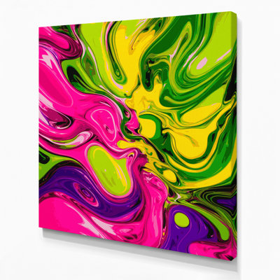 Abstrait art fluide sur toile verte 48
