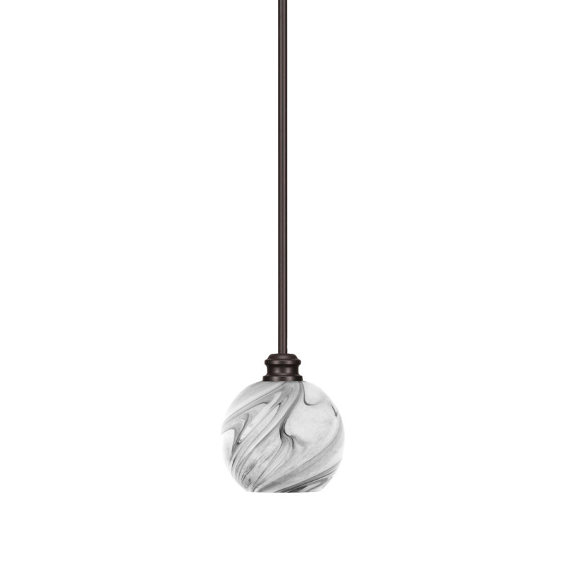 Mini-luminaire suspendu suspendu avec tige en verre onyx 5,75 po Edge, Espresso