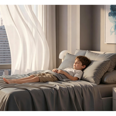 Queen Bed Sheet Set 4 Pieces,  Silky Smooth Hotel Style Bedding for Master Bedroom & Premium Night Sleep