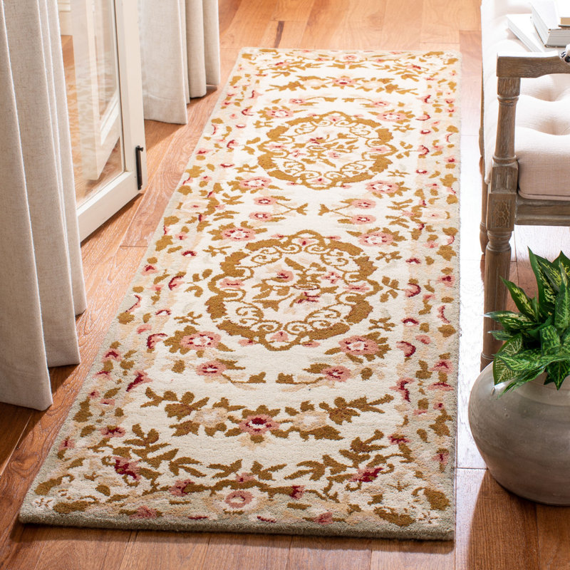 Tosca Classic Hand Tufted Wool Floral Rug, Runner 2'3" x 12'