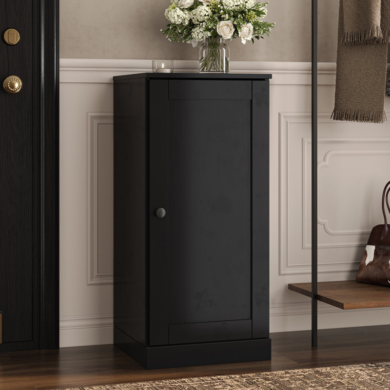 Armoire de rangement étroite à chaussures 100% en bois massif avec porte Shaker, tablettes réglables, rangement empilable peu encombrant, l 16,5 po x H 35,75 po