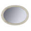 Miroir ovale en bois avec détails moulés, blanc antique