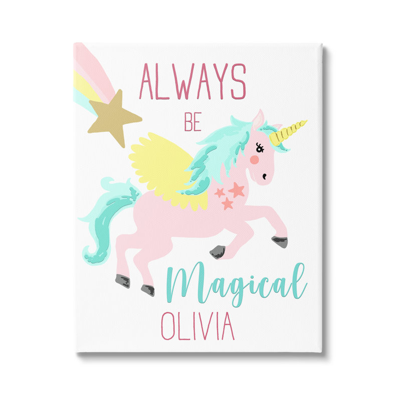 «Always Be Magical cmw-129», art mural personnalisé, H 20 po x l 16 po, Toile tendue, Oui