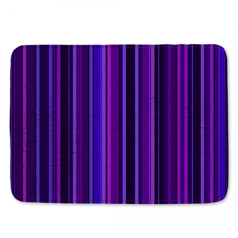 Tapis de bain mauve à rayures mauves, L 34 po x L 21 po