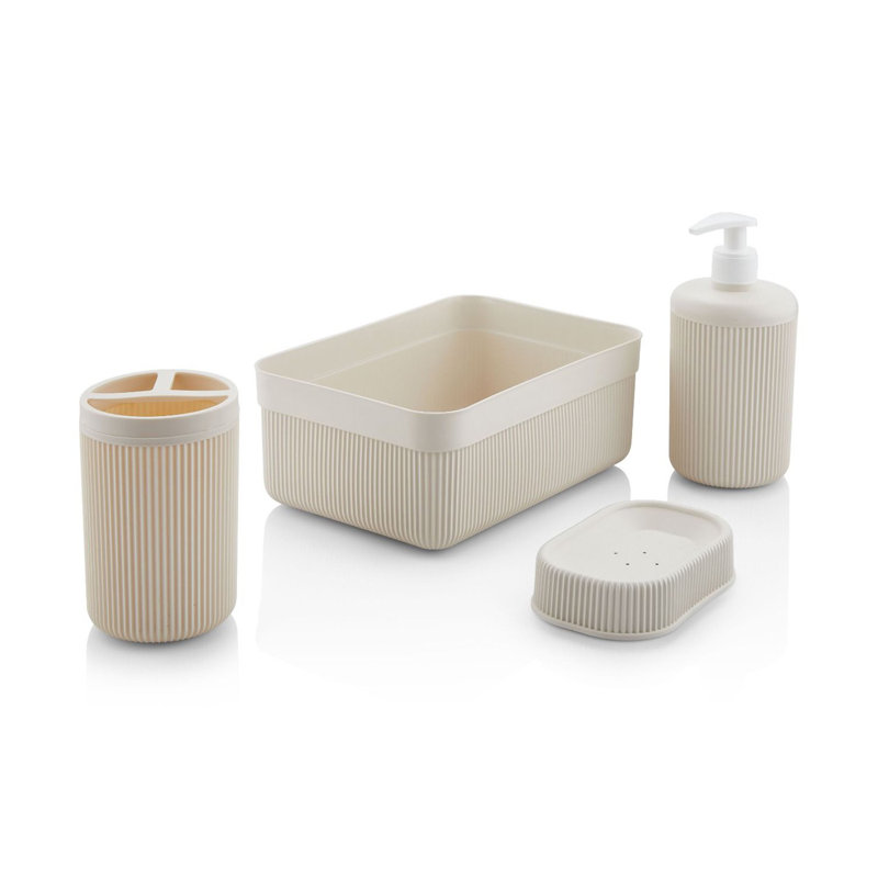 Ensemble d'accessoires de salle de bain 4 pièces, Crème