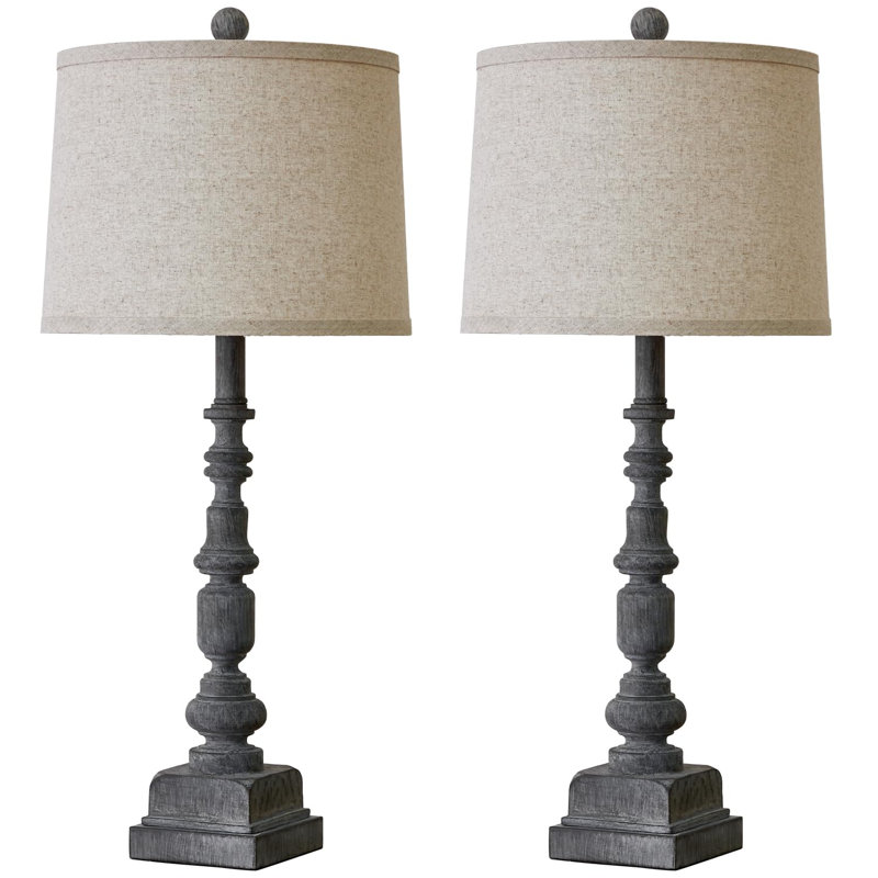 Kordarius Resin USB Table Lamp, Anttique Gray