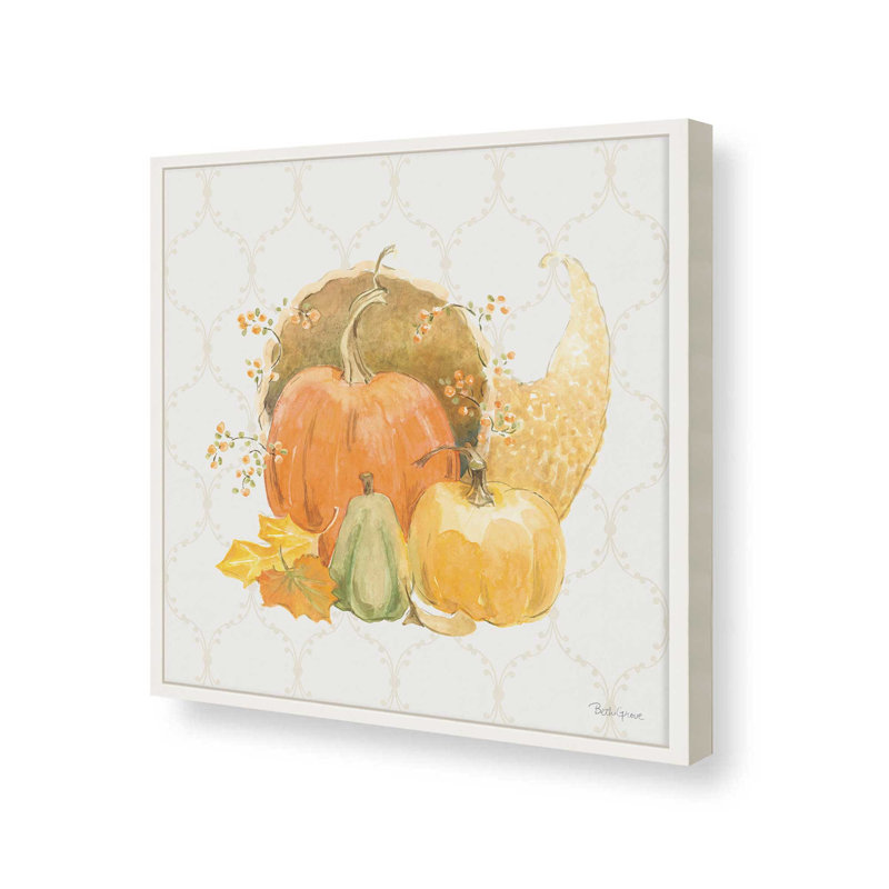 «Harvest Wishes IV» par Beth Grove, reproduction d'art, L 20 po x H 20 po, Blanc, Impression encadrée