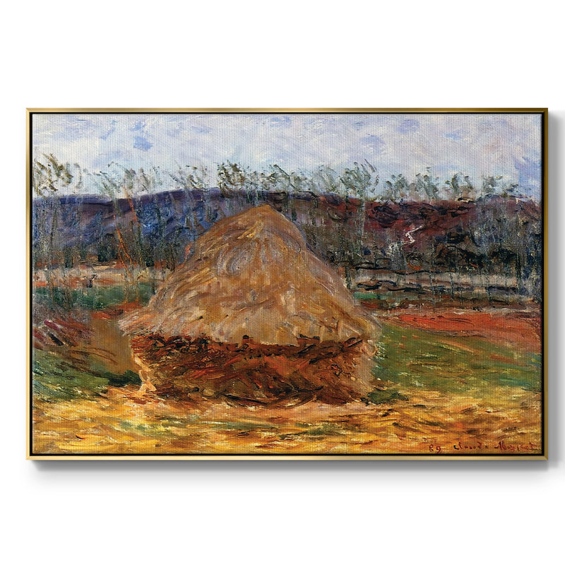 Grainstack At Giverny, 1889, reproduction d'art sur toile, Or, H 25 po x l 17 po x P 2 po
