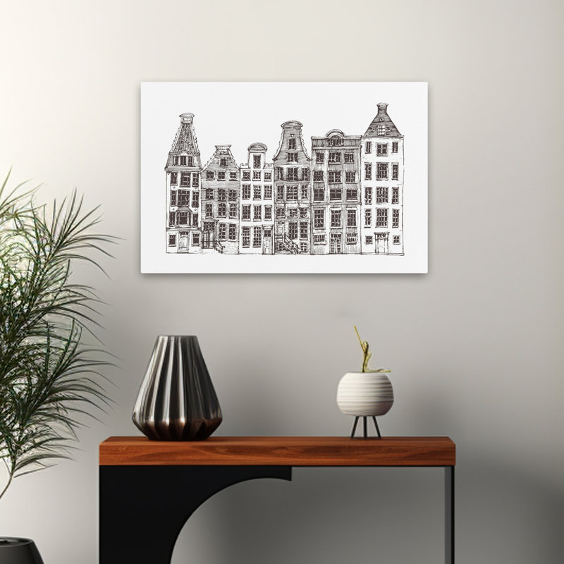 Amsterdam I - gens, endroits, architecture, Europe, illustration, paysages urbains, Pays-Bas, Amsterdam, art