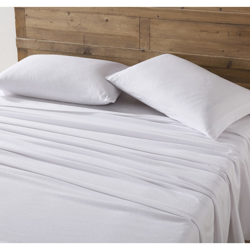 Eddie Bauer Solid Cotton Flannel Sheet Sets, Twin Sheet Set, White