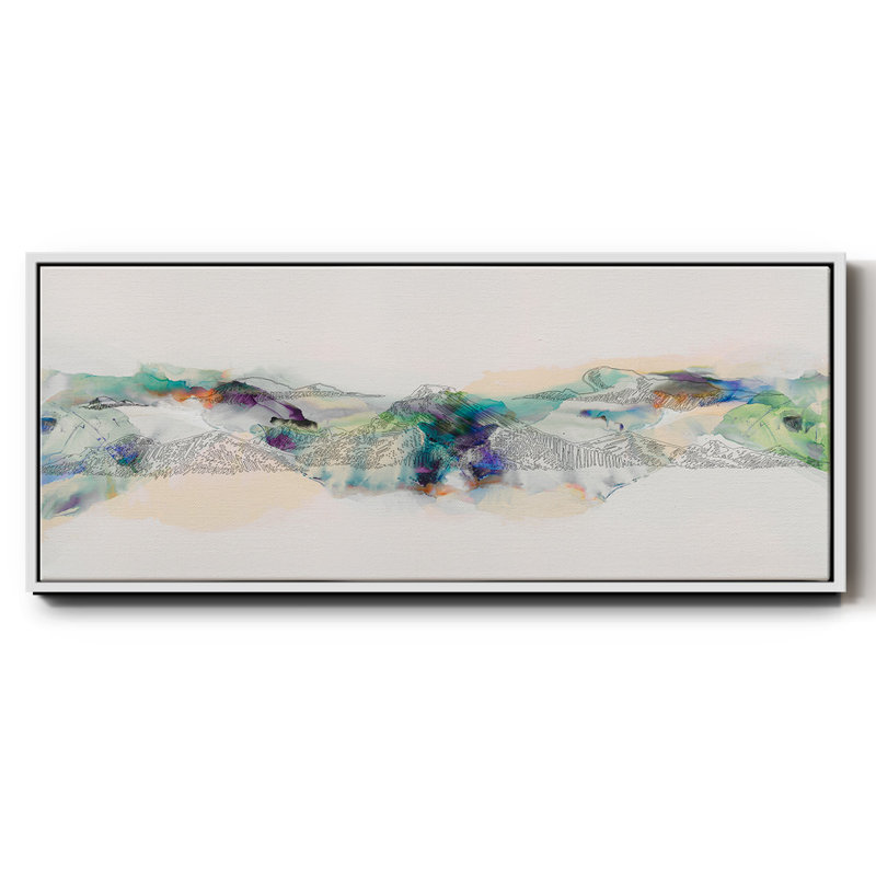 Abstract Mountain Range- Framed Canvas