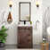 Bathroom Vanity With Sink, Faucet, Mirror, Sliding Barn Door, And Drawers