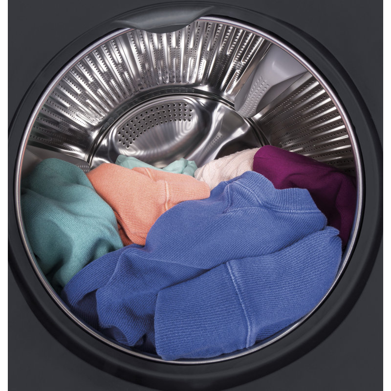 GE Appliances 2.4 cu. Ft. Energy Star High Efficiency Front Load Washer with Steam Wash in White