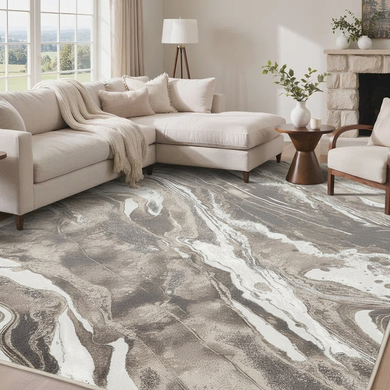 Tapis noir / gris / ivoire / beige Galaxy Series, Rectangle 5 pi 3 po x 7 pi 3 po