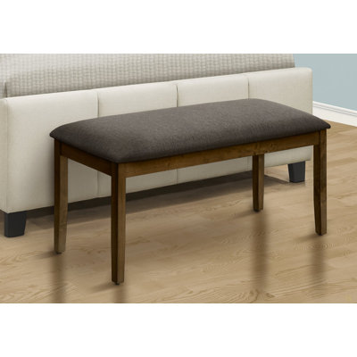 Bench,44" Rectangular, Upholstered, Wood, Dining Room, Kitchen, Entryway, Solid Wood by Ophelia & Co.