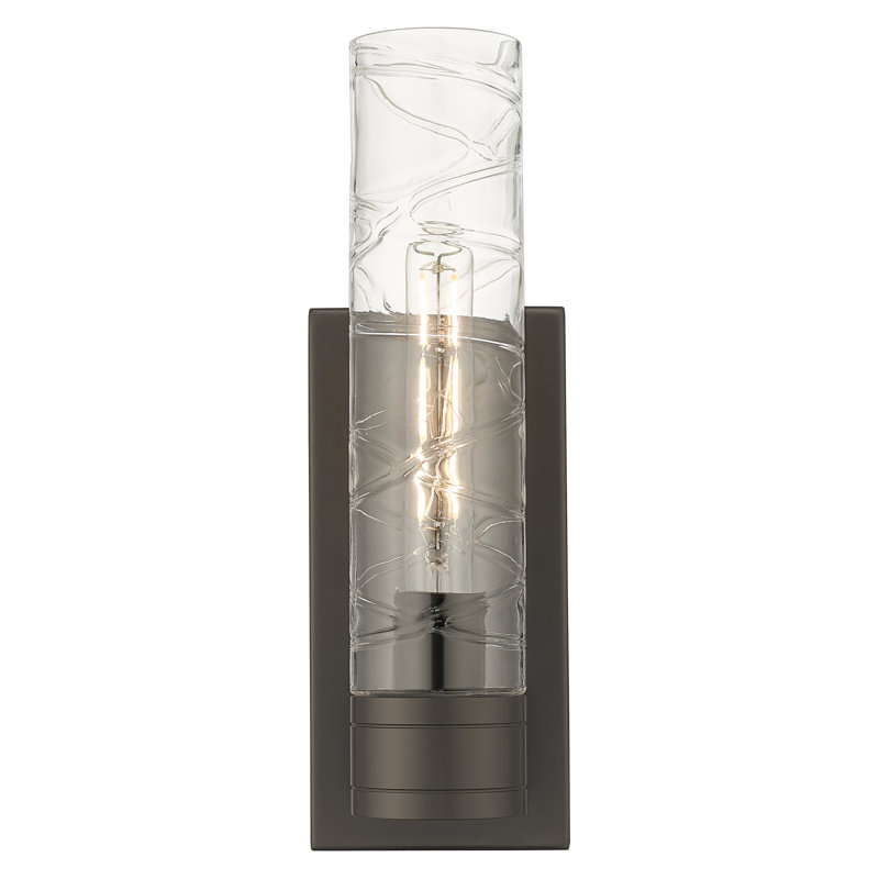 Ballston - Jaxson - 1 Light 5" Sconce with 11"H Shade, Oil Rubbed Bronze, Striped Clear