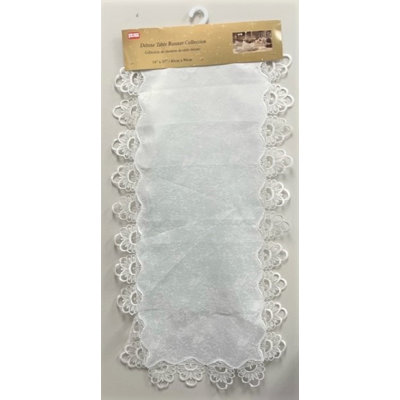Tapis de couloir en dentelle (16 x 35 po) - Blanc