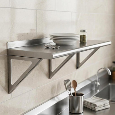 Stainless Steel Wall Mounted Shelving Unit