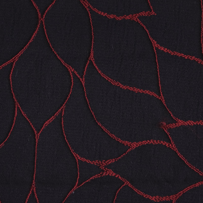 Shelter - 110" Botanical Organza Drapery & Window Curtain, Scarlet18Rw