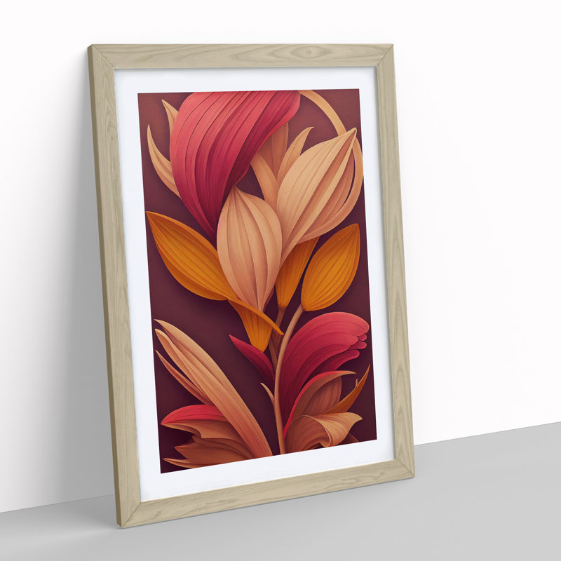 Flowers No.1 - Single Picture Frame Print, 64cm H x 46cm W x 2cm D, Oak Framed