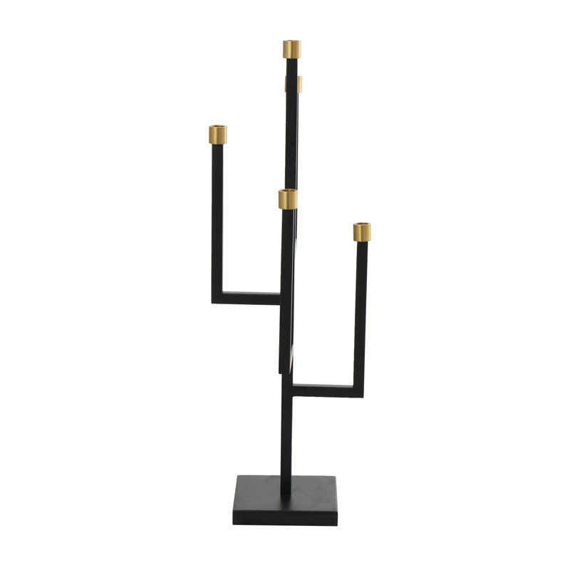 Bougeoir de table en aluminium, H 33,75 po x l 11 po x P 11 po