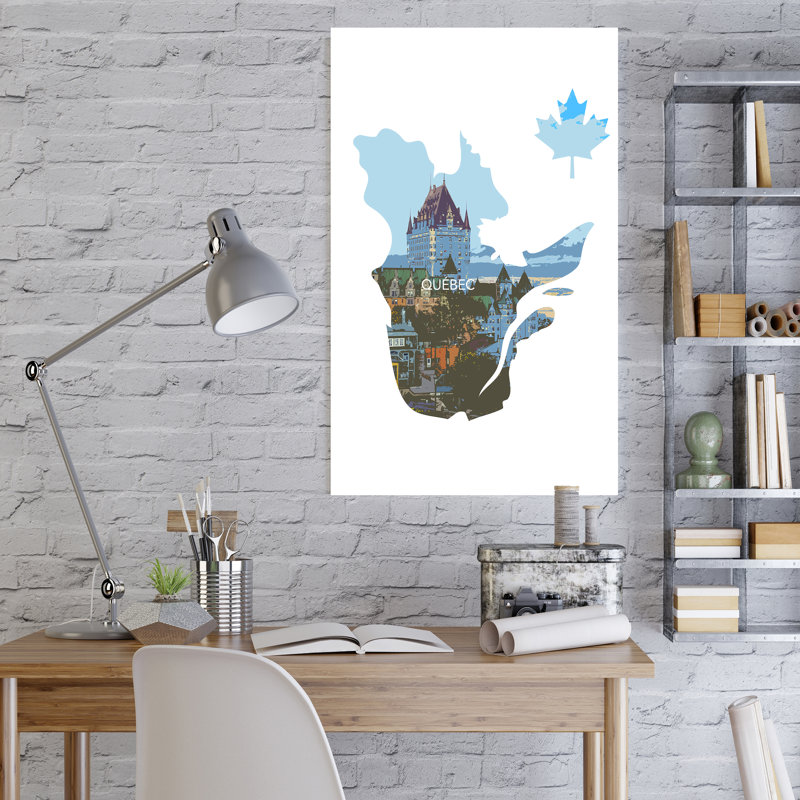 Impression d’art graphique sur toile tendue québec, H 40 po x l 24 po x P 1 po