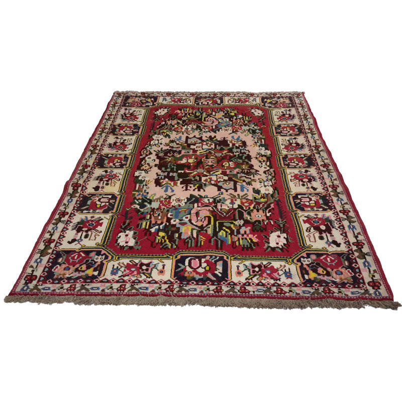 Hand Woven Cotton and Wool Oriental Area Rug