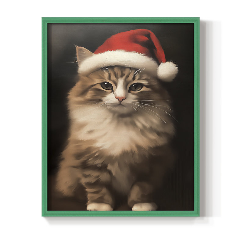 Christmas Holiday Art -Series 2-CCLXXVI Framed Print - Solid Wood, 21" H x 17" W, Green