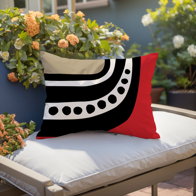 Coussin lombaire réversible intérieur / extérieur Sofi Minimalist, H 14 po x l 20 po, Rouge