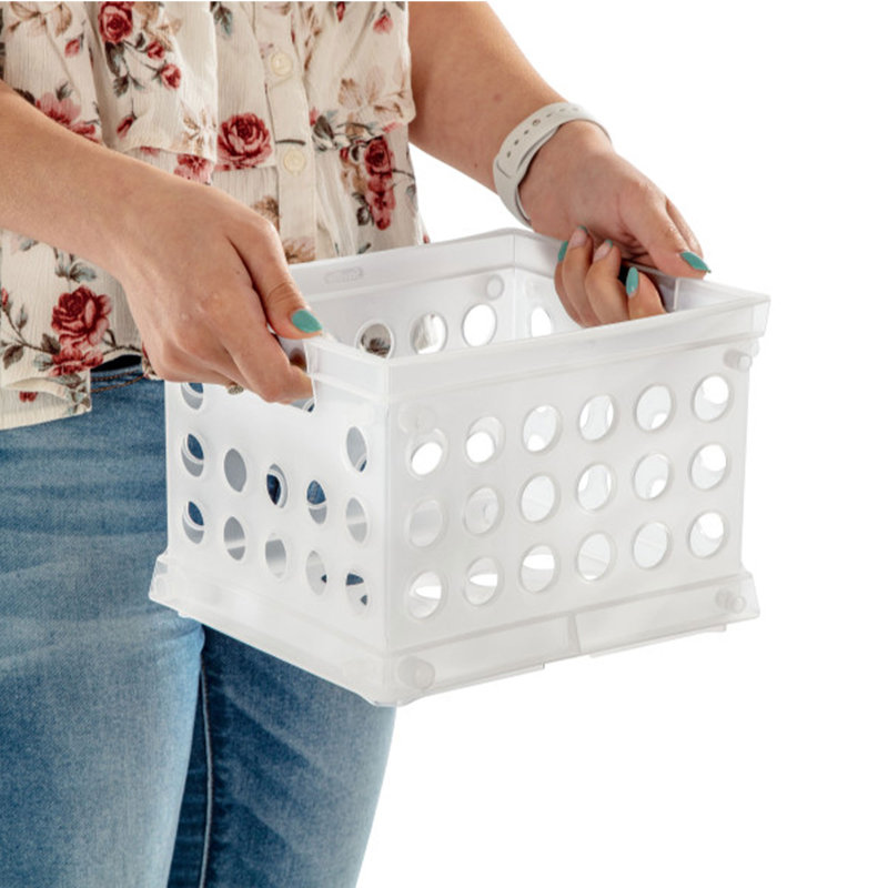 Convenient Mini Plastic Crate Set, Clear, 12-Pack