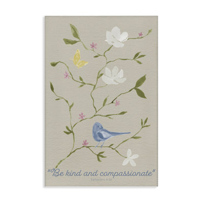 Floral Be Kind & Compassionate Canvas, design par Lucille Price