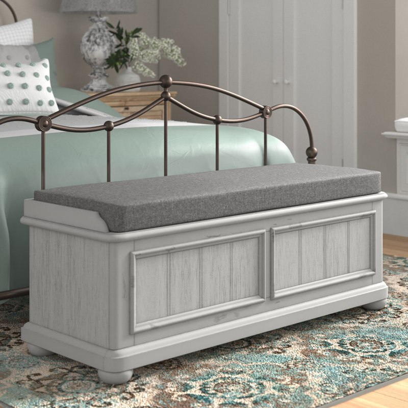 Banc de rangement en bois à couvercle rabattable Towler