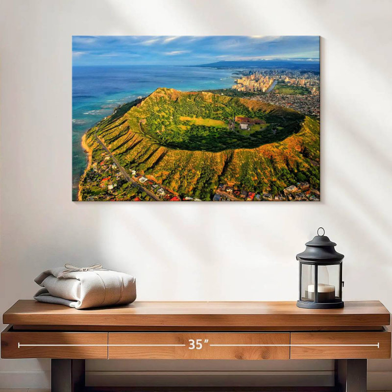 Nicci Diamond Head In Hawaii, 16" H x 24" W