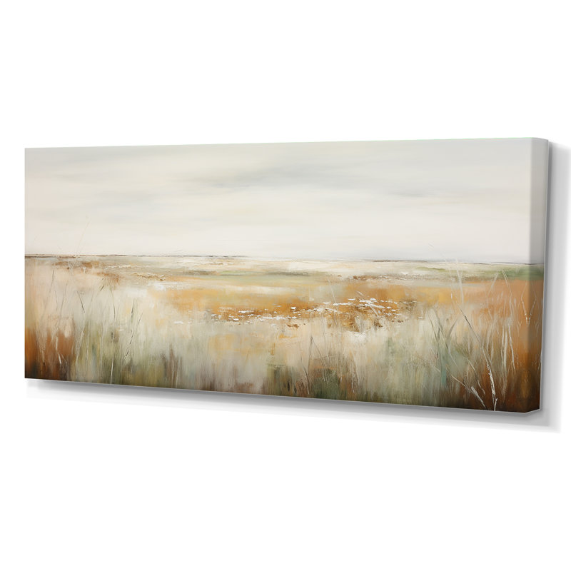 Meadow Grasslands Minimalisme II - prairie, art mural, H 28 po x l 60 po