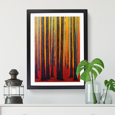 FRM-V0523-18X Abstract Indian Forest - Single Picture Frame Print