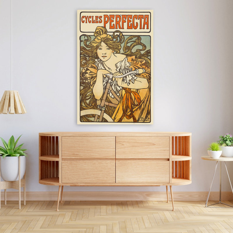 Cycles Perfecta, 1902 - Publicité rétro pour musée, Art nouveau, H 48 po x l 32 po