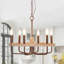 Lustre à 6 lumières en bois à roulettes Najac-463480878