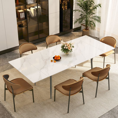 Ensemble de table de salle à manger extensible 62,9 "à 94,4", facile à assembler