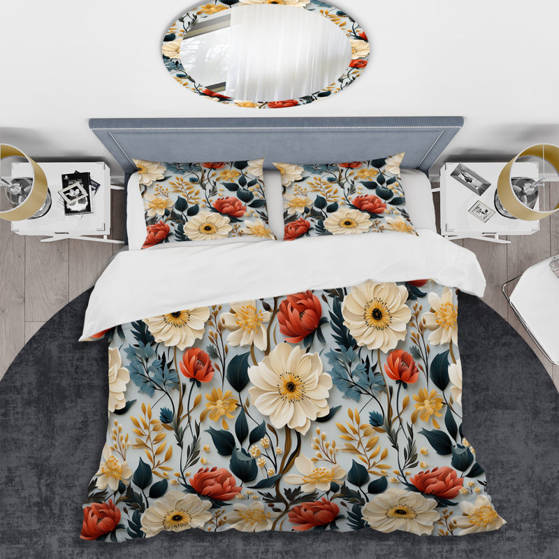 Ensemble de housse de couette Bohemian Autumn, Housse de couette simple + 1 taie décorative stan