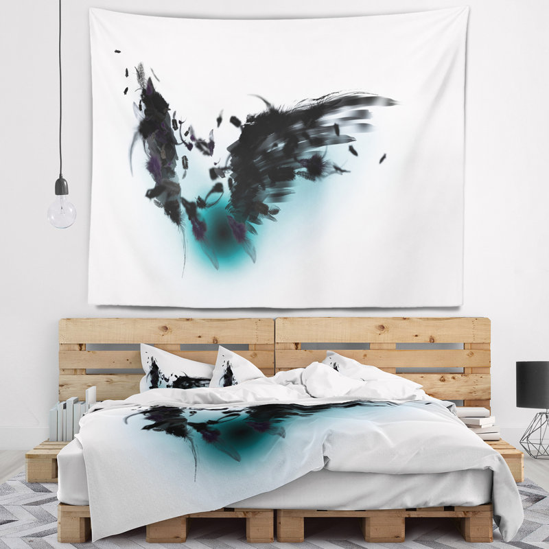Tapisserie à ailes en polyester avec accessoires suspendus inclus, H 32 po x l 39 po