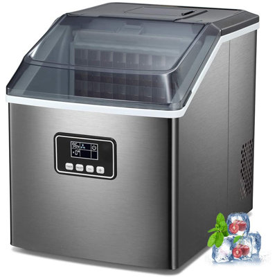 40 Lb. lb. Daily Production Cube Clear Ice Freestanding Ice Maker,24 Ice Cubes Per 10-15 Mins