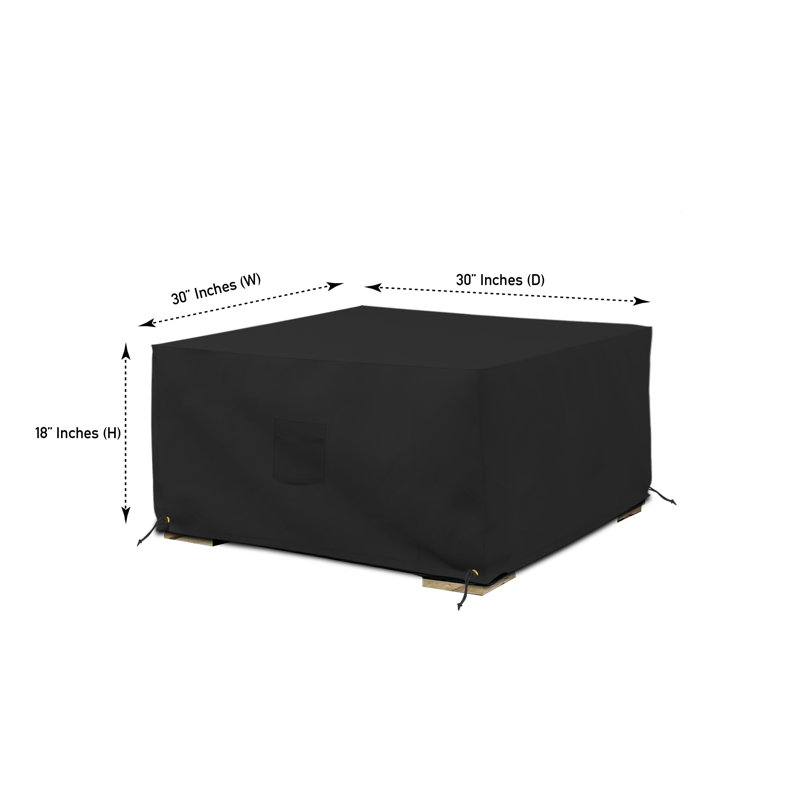 Housse de rangement pour repose-pieds carré multi-usages imperméable et haute densité, H 18 po x l 30 po x P 30 po, Noir