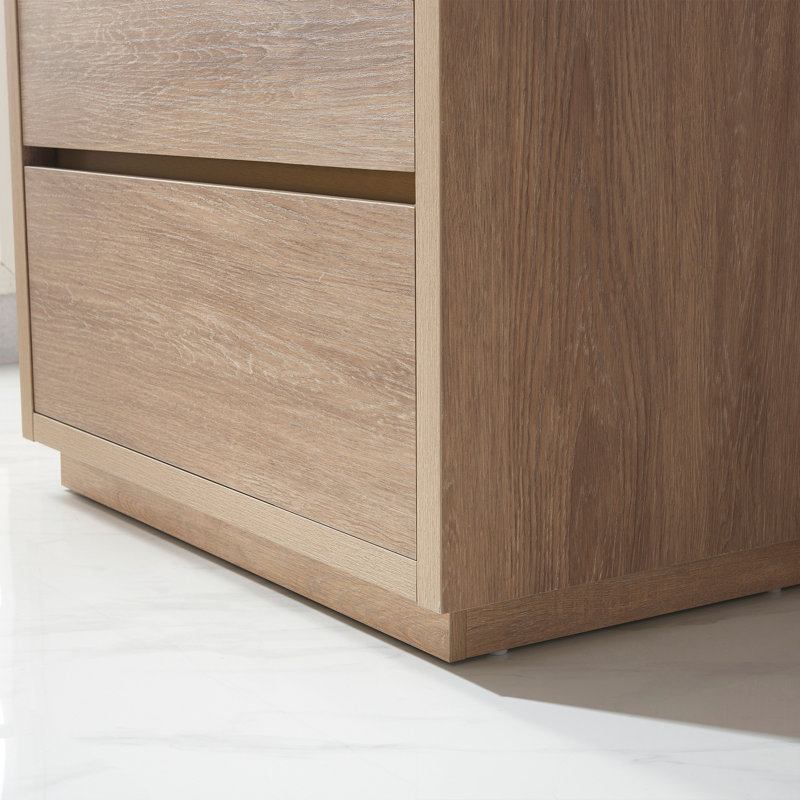 Ensemble de meuble-lavabo simple 36 po Beira, Chêne nord-américain, Blanc, 36"