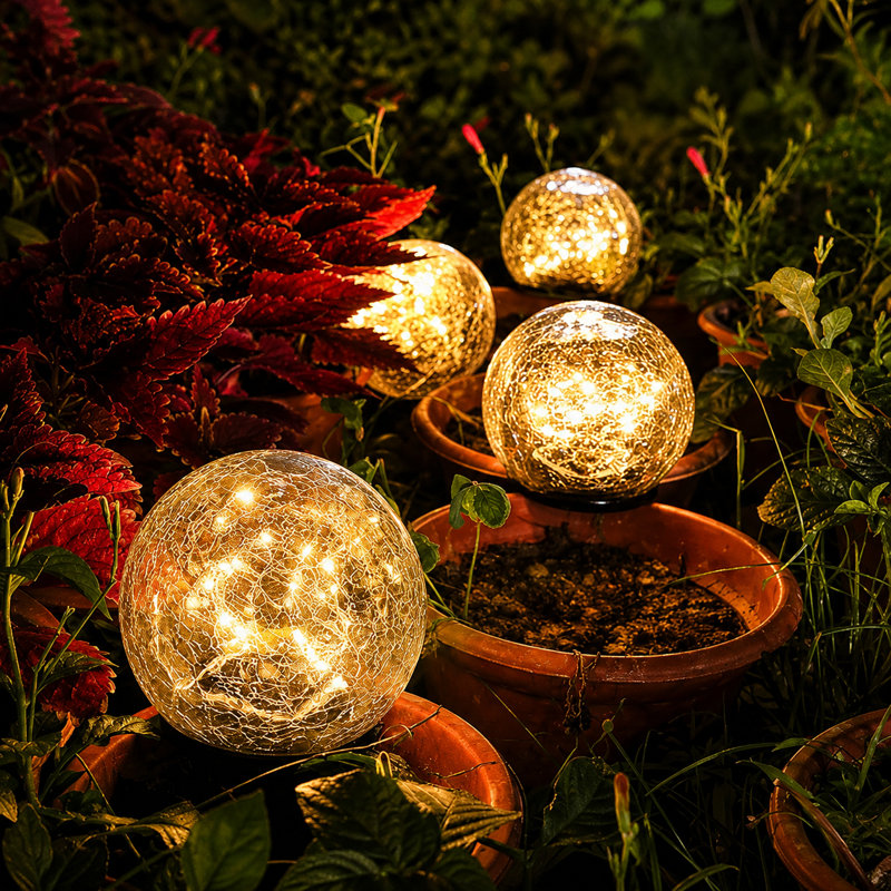 30 lumières solaires de jardin basse tension à DEL intégrées pour le patio, Jaune