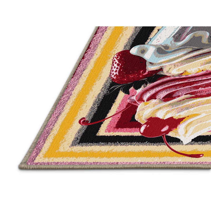  Tapis lavable Milkshake Desserts, Rectangle 5 pi x 7 pi