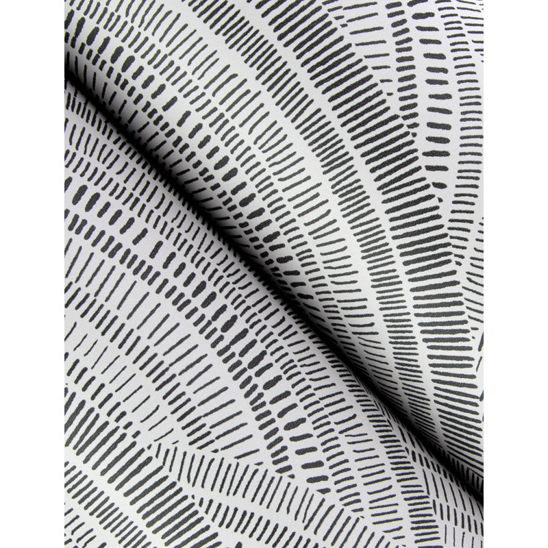 Papier peint géométrique Encircle Indigo, Noir