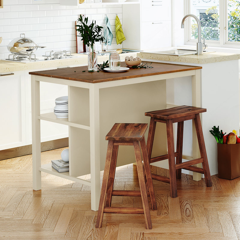 Ensemble d'îlot de cuisine 3 pièces 45 po avec 2 sièges