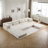 Compression Mahjong Sofa,Convertible Floor Sofa Bed,DIY Boneless Modular Sectional Sofa,No Assembly Required,Circle Fleece Fabric,Oversized 4 Seater With 1 Ottoman,White-70228427
